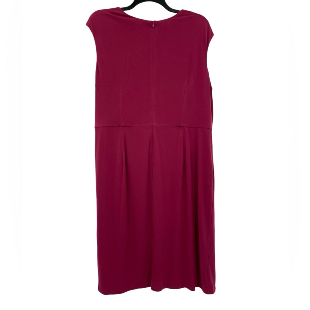 London Times Plum Purple Asymmetrical Shirred Tulip Dress Size 22W - Picture 3 of 9